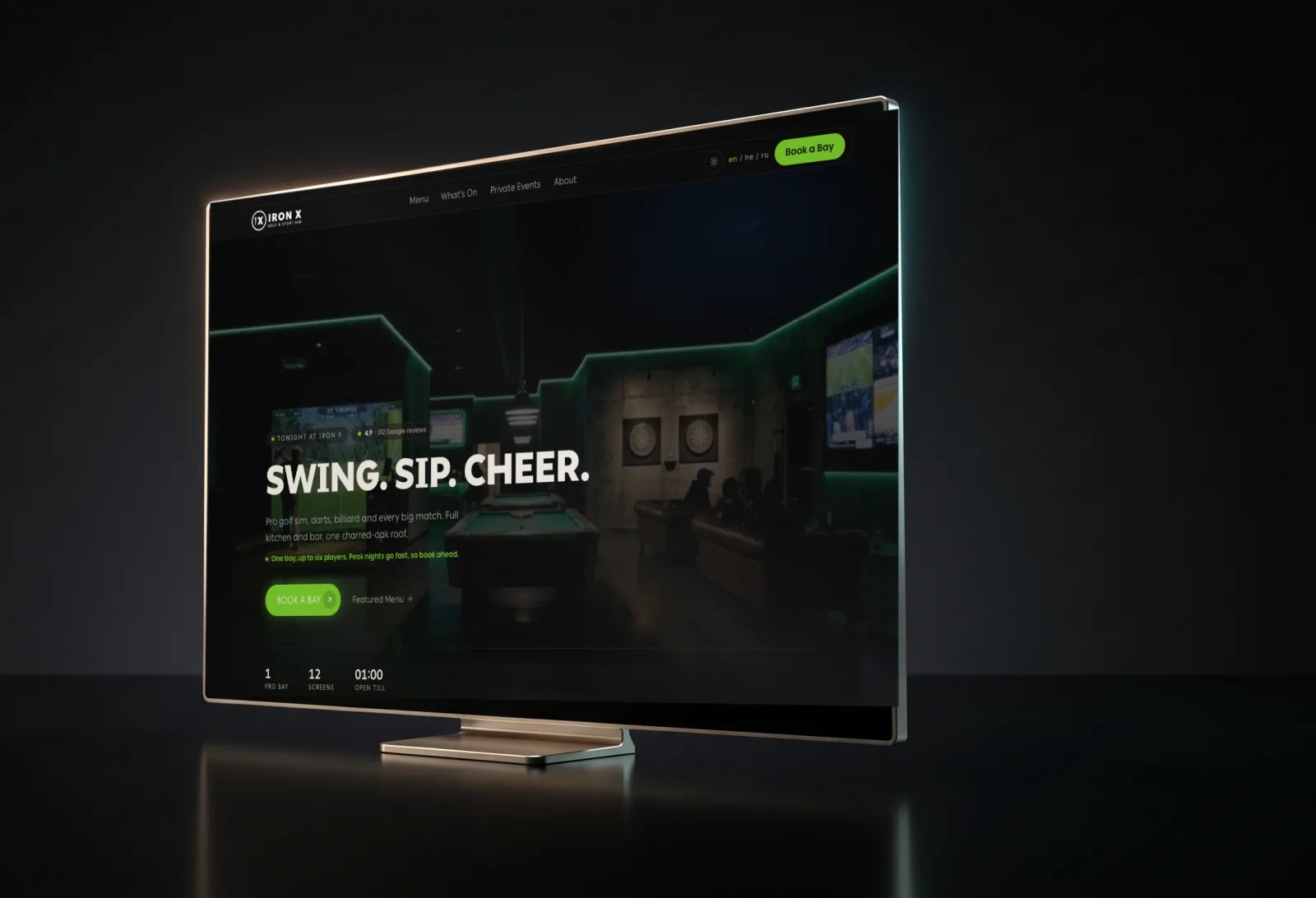 The Iron X venue site with online bay booking, built by Kinetiq