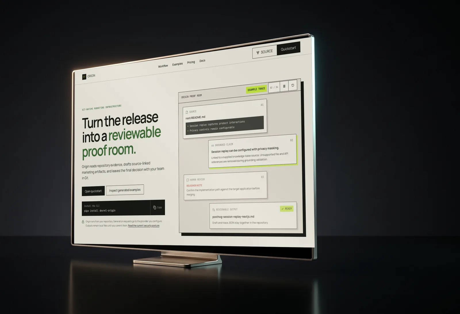 The Origin product site, built by Kinetiq